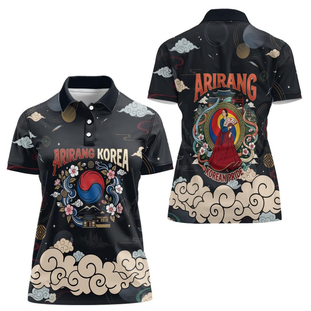 Arirang Korea Pride Women Polo Shirt Korean Taegeuk Culture Hanbok Woman Traditional Mugunghwa