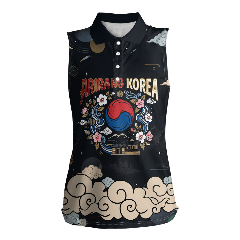 Arirang Korea Pride Women Sleeveless Polo Shirt Korean Taegeuk Culture Hanbok Woman Traditional Mugunghwa