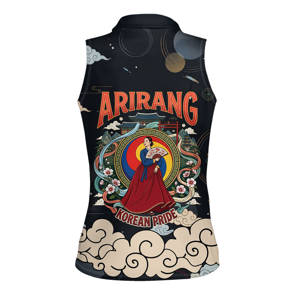 Arirang Korea Pride Women Sleeveless Polo Shirt Korean Taegeuk Culture Hanbok Woman Traditional Mugunghwa