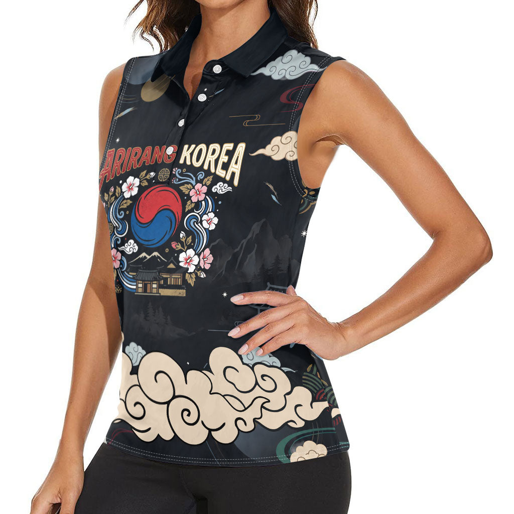 Arirang Korea Pride Women Sleeveless Polo Shirt Korean Taegeuk Culture Hanbok Woman Traditional Mugunghwa