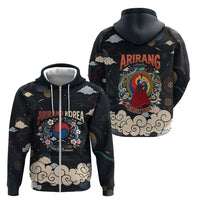Arirang Korea Pride Zip Hoodie Korean Taegeuk Culture Hanbok Woman Traditional Mugunghwa