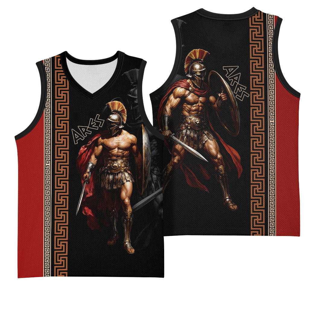 Ares Greek God Of War Basketball Jersey Warrior Ancient Mythology