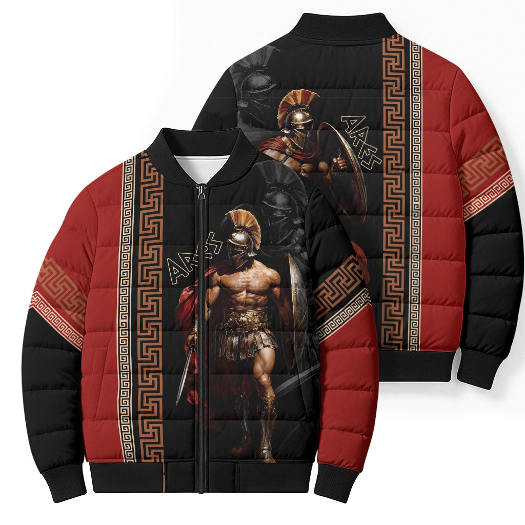 Ares Greek God Of War Bomber Puffer Jacket Warrior Ancient Mythology