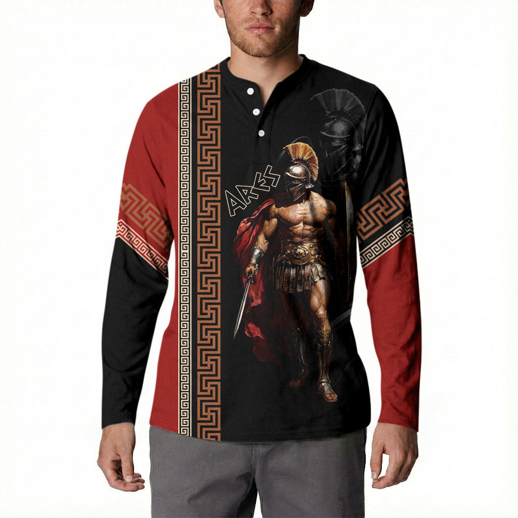 Ares Greek God Of War Button Sweatshirt Warrior Ancient Mythology
