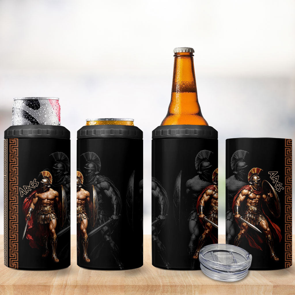 Ares Greek God Of War 4 in 1 Can Cooler Tumbler Warrior Ancient Mythology
