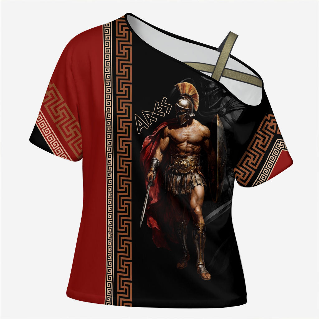 Ares Greek God Of War Cross Shoulder Shirt Warrior Ancient Mythology