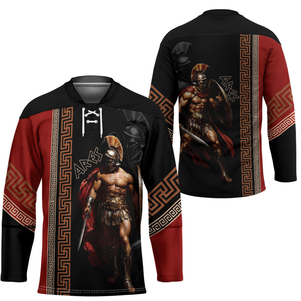 Ares Greek God Of War Hockey Jersey Warrior Ancient Mythology