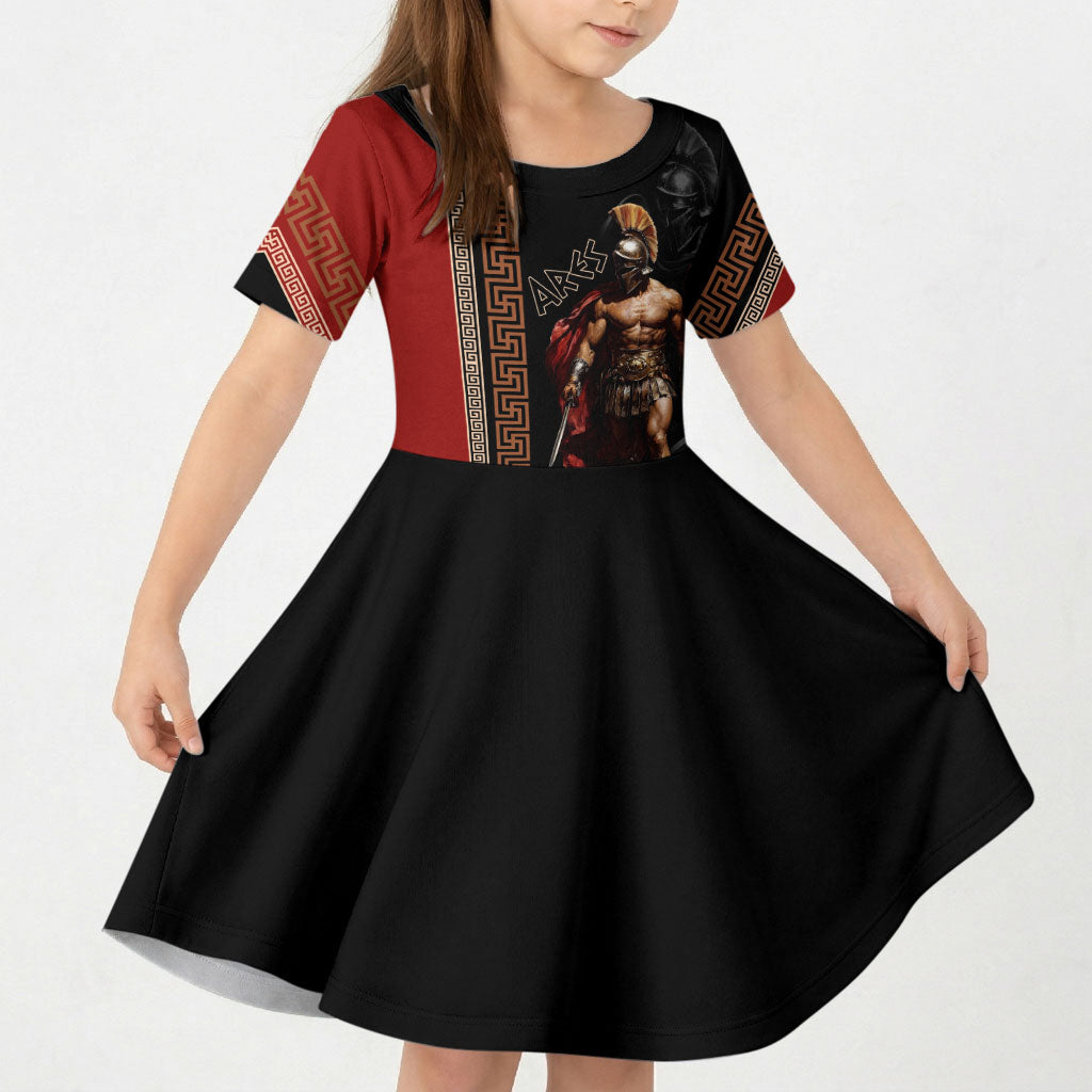 Ares Greek God Of War Kid Short Sleeve Dress Warrior Ancient Mythology