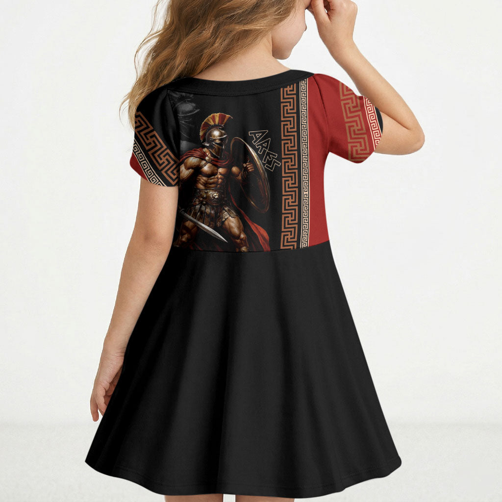 Ares Greek God Of War Kid Short Sleeve Dress Warrior Ancient Mythology