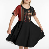 Ares Greek God Of War Kid Short Sleeve Dress Warrior Ancient Mythology