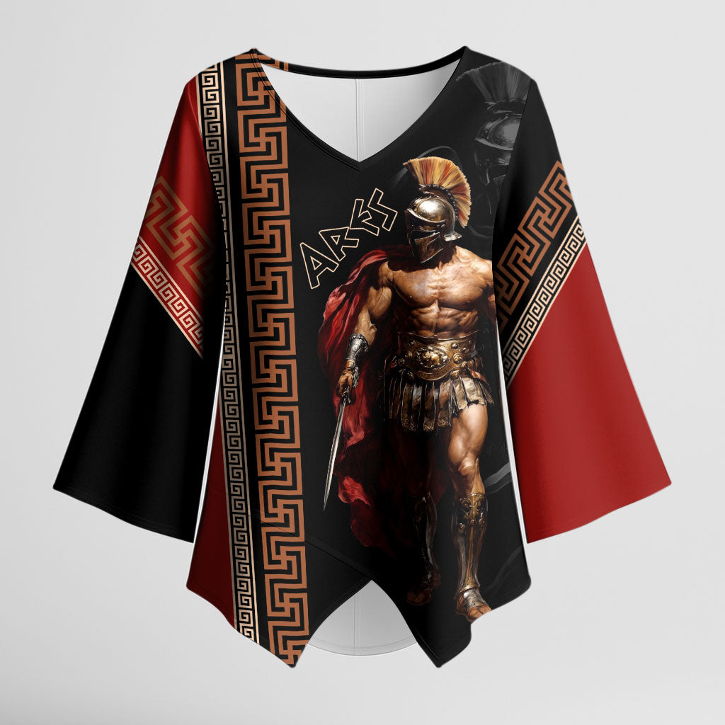 Ares Greek God Of War Kimono Sleeve Blouse Warrior Ancient Mythology