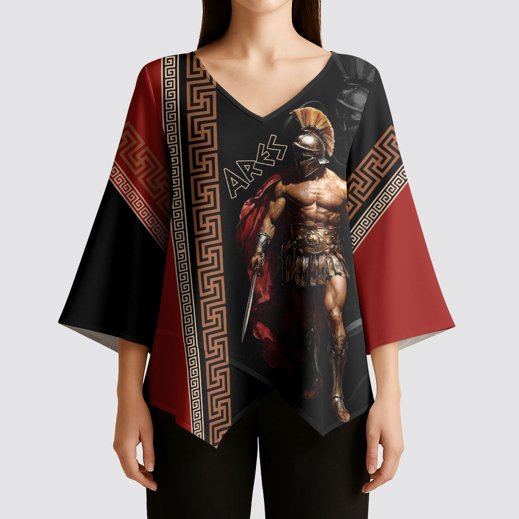 Ares Greek God Of War Kimono Sleeve Blouse Warrior Ancient Mythology