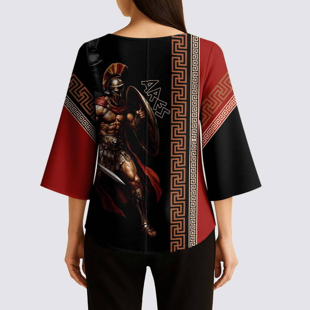 Ares Greek God Of War Kimono Sleeve Blouse Warrior Ancient Mythology