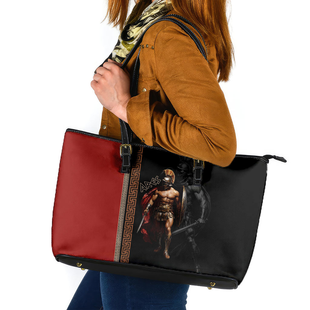Ares Greek God Of War Leather Tote Bag Warrior Ancient Mythology