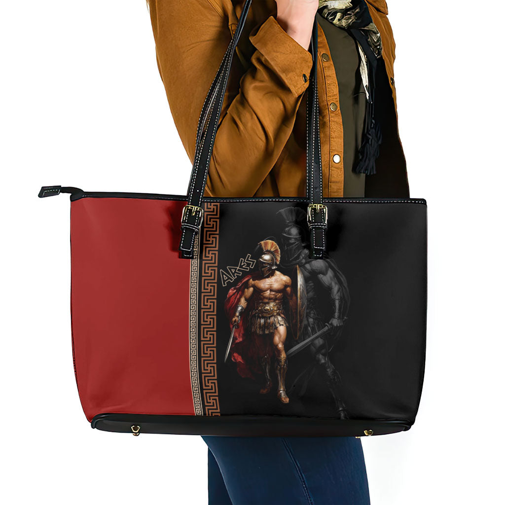 Ares Greek God Of War Leather Tote Bag Warrior Ancient Mythology