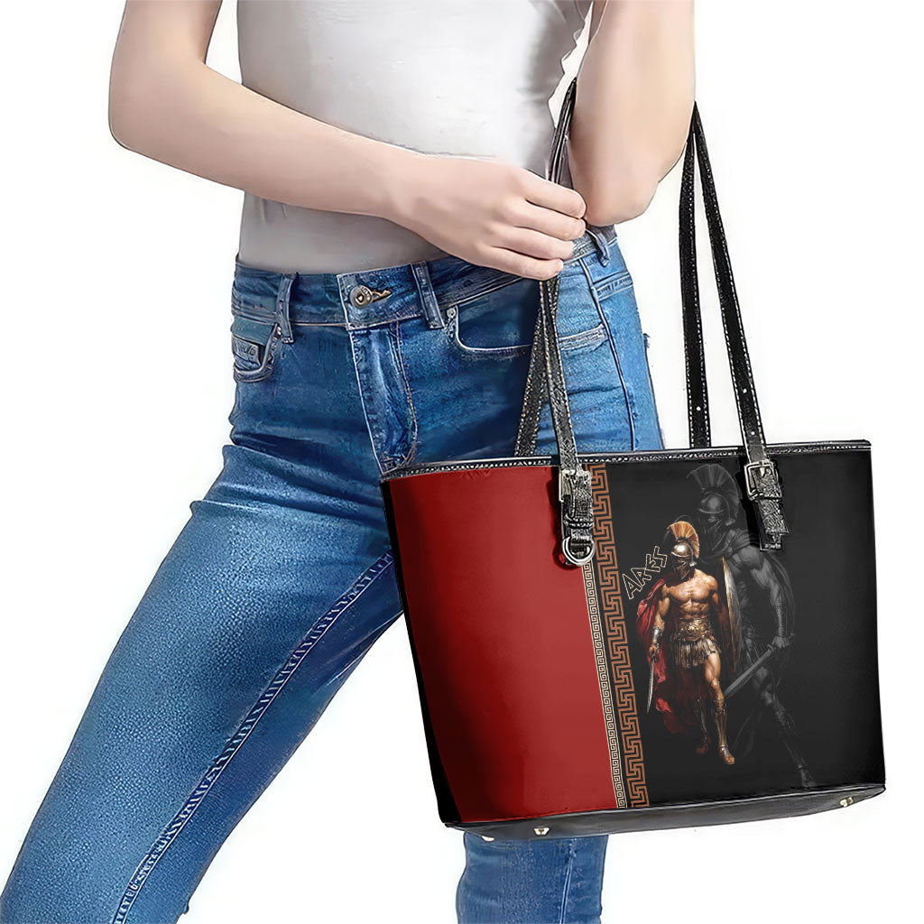 Ares Greek God Of War Leather Tote Bag Warrior Ancient Mythology