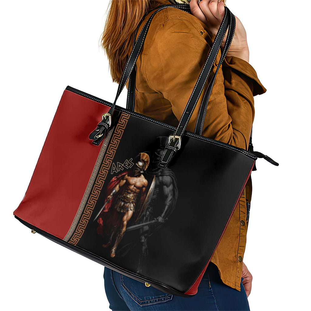 Ares Greek God Of War Leather Tote Bag Warrior Ancient Mythology