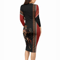 Ares Greek God Of War Long Sleeve Bodycon Dress Warrior Ancient Mythology