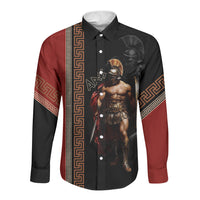 Ares Greek God Of War Long Sleeve Button Shirt Warrior Ancient Mythology
