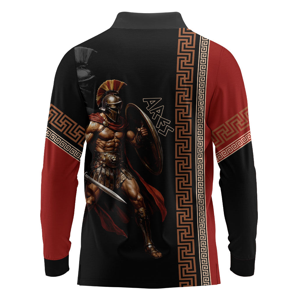 Ares Greek God Of War Long Sleeve Polo Shirt Warrior Ancient Mythology