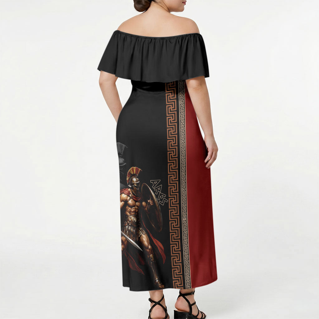 Ares Greek God Of War Off Shoulder Maxi Dress Warrior Ancient Mythology