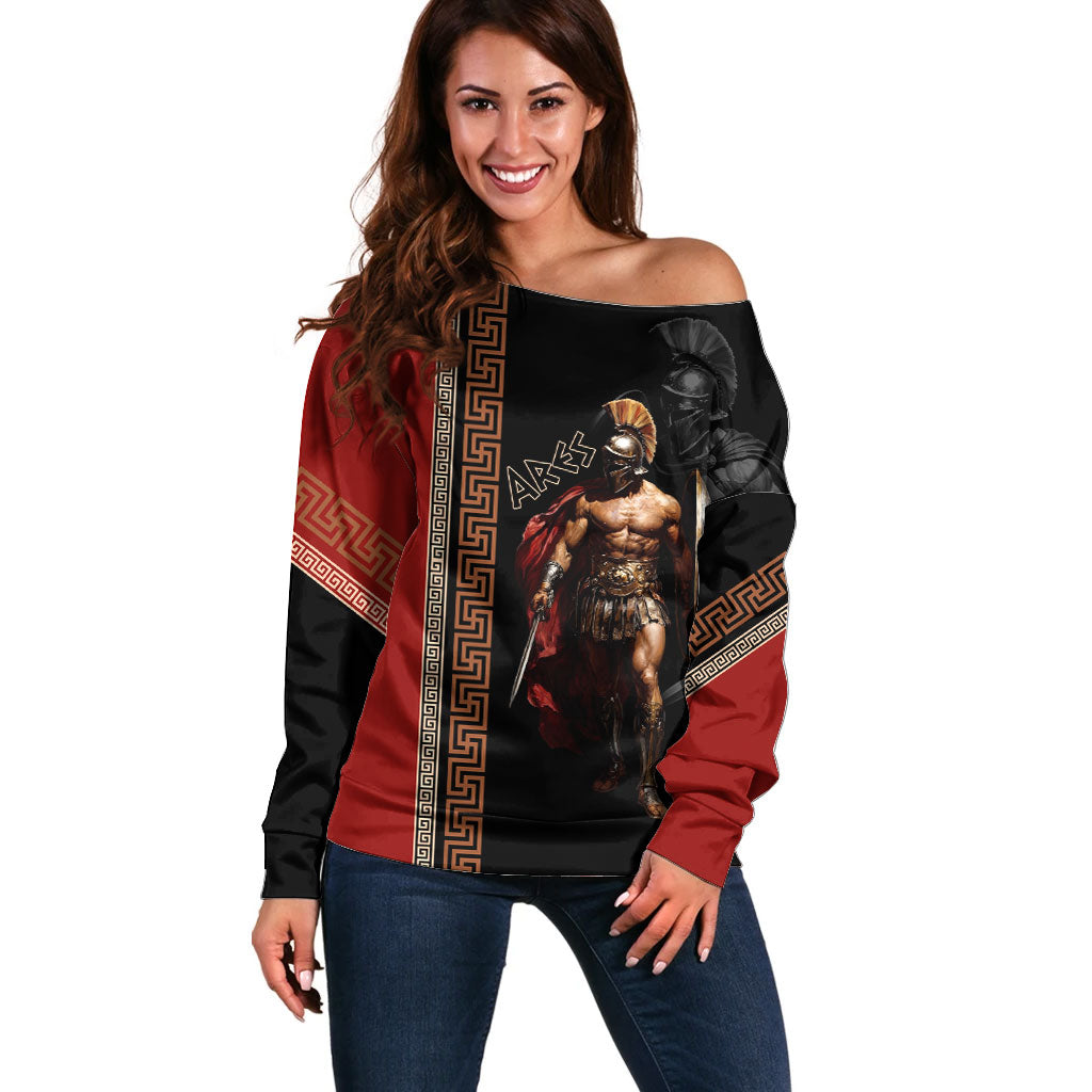 Ares Greek God Of War Off Shoulder Sweater Warrior Ancient Mythology