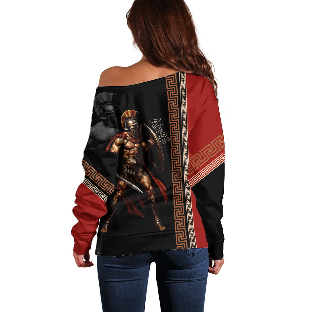 Ares Greek God Of War Off Shoulder Sweater Warrior Ancient Mythology