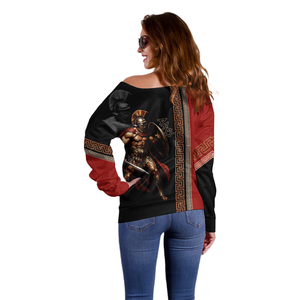 Ares Greek God Of War Off Shoulder Sweater Warrior Ancient Mythology