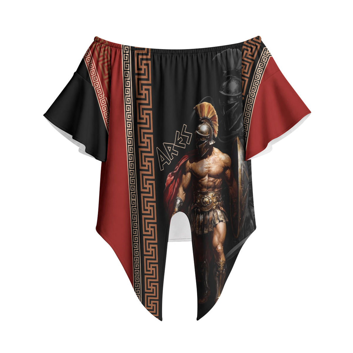 Ares Greek God Of War Off Shoulder Wrap Waist Top Warrior Ancient Mythology