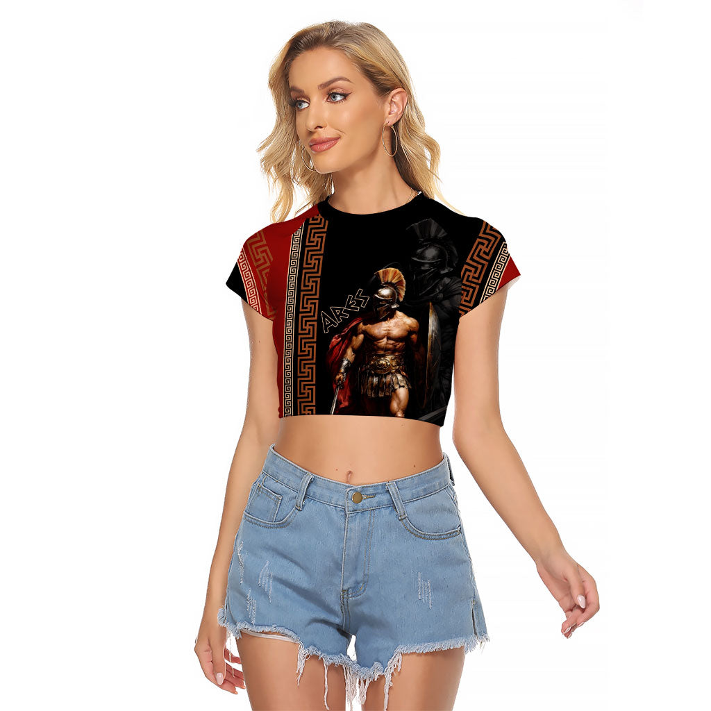 Ares Greek God Of War Raglan Cropped T Shirt Warrior Ancient Mythology