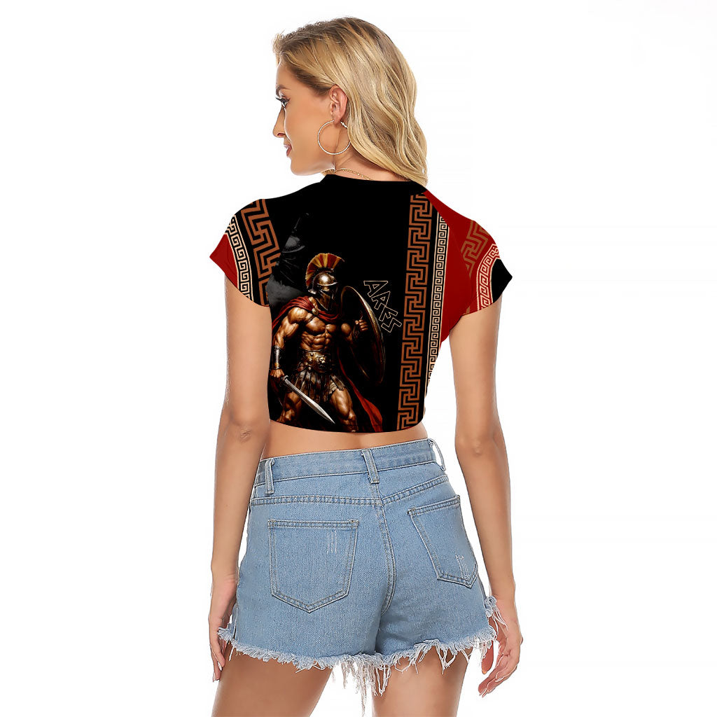 Ares Greek God Of War Raglan Cropped T Shirt Warrior Ancient Mythology