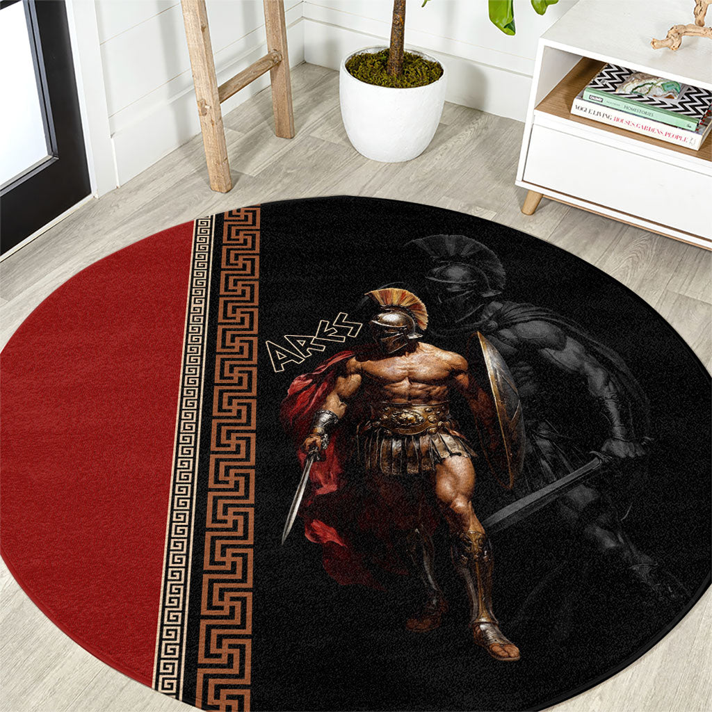 Ares Greek God Of War Round Carpet Warrior Ancient Mythology