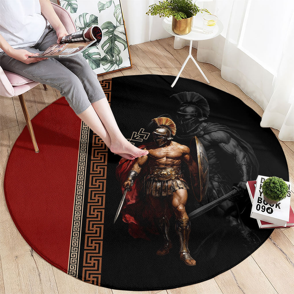 Ares Greek God Of War Round Carpet Warrior Ancient Mythology