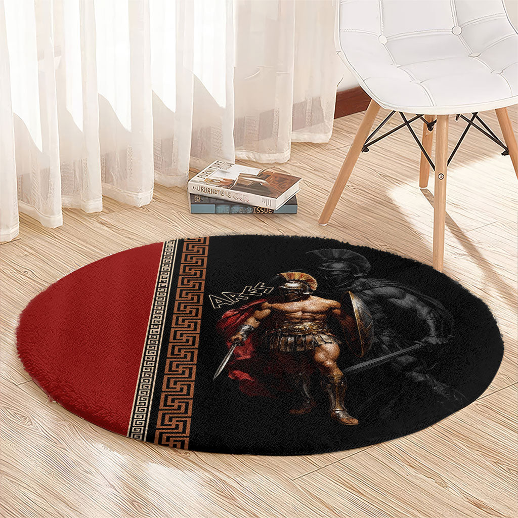 Ares Greek God Of War Round Carpet Warrior Ancient Mythology