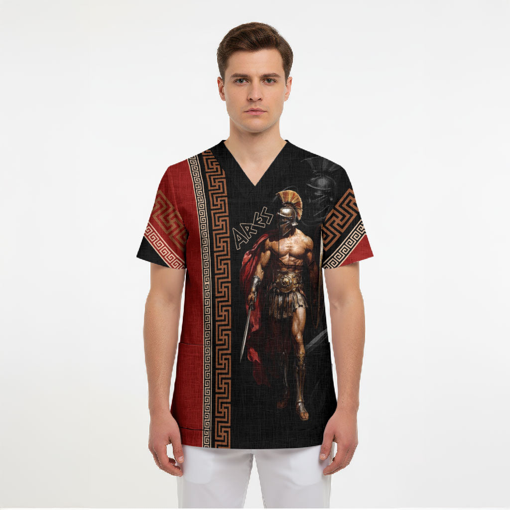 Ares Greek God Of War Scrub Top Warrior Ancient Mythology