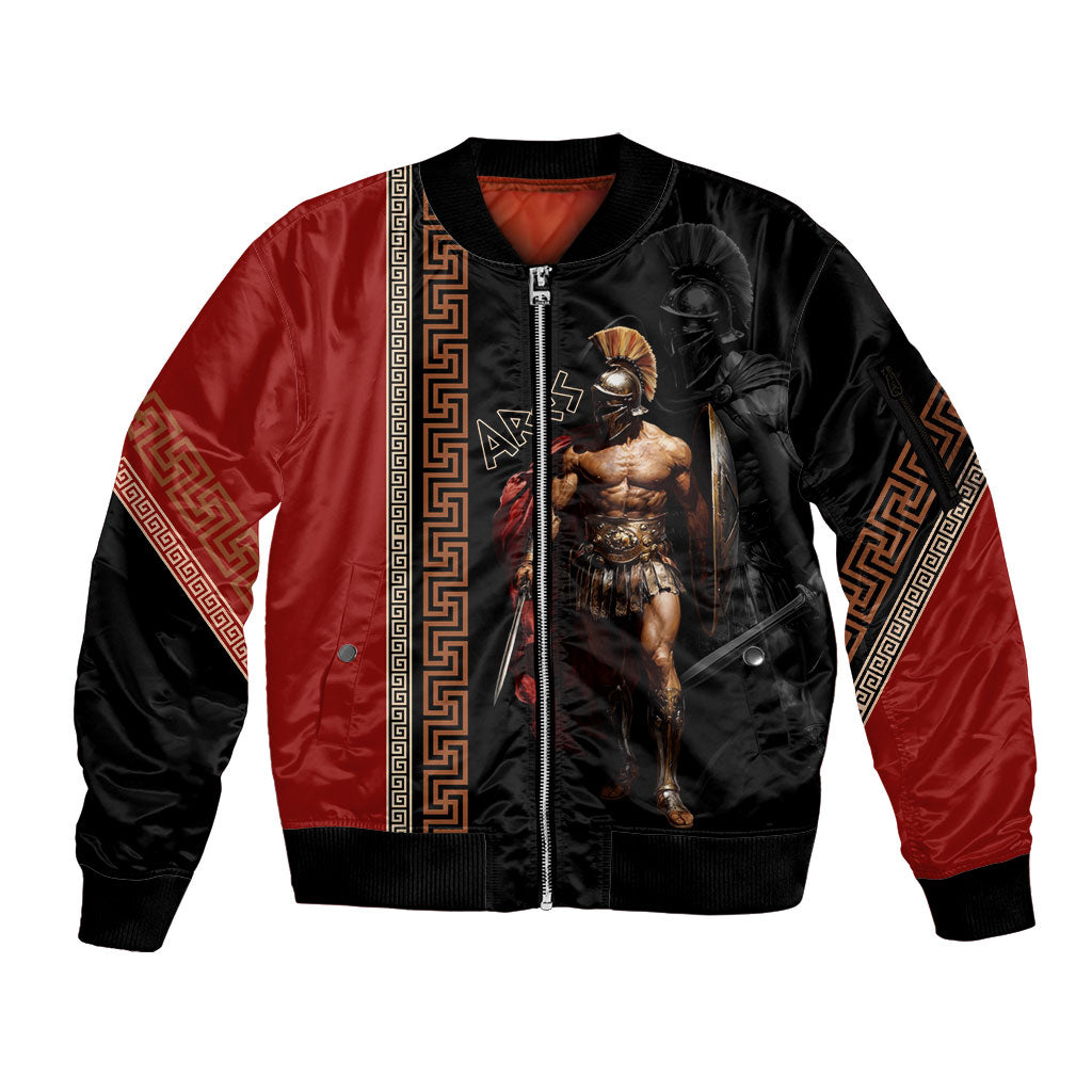 Ares Greek God Of War Sleeve Zip Bomber Jacket Warrior Ancient Mythology