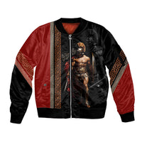 Ares Greek God Of War Sleeve Zip Bomber Jacket Warrior Ancient Mythology