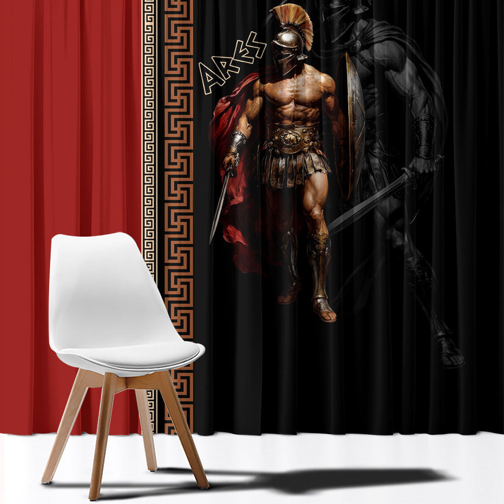 Ares Greek God Of War Window Curtain Warrior Ancient Mythology