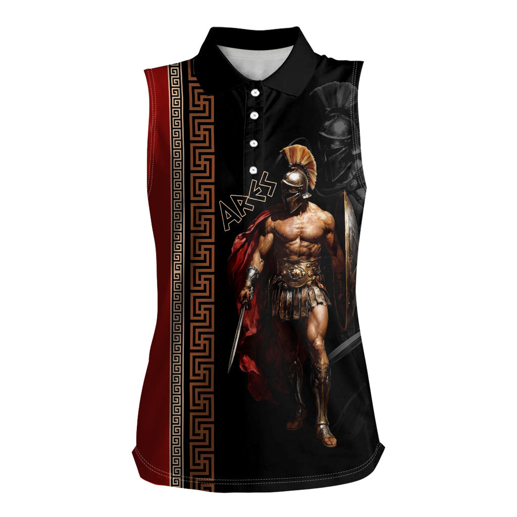 Ares Greek God Of War Women Sleeveless Polo Shirt Warrior Ancient Mythology