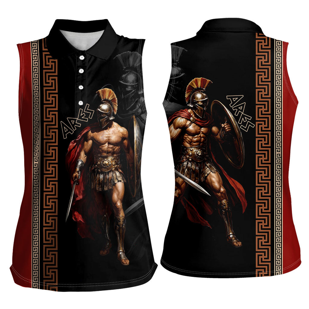 Ares Greek God Of War Women Sleeveless Polo Shirt Warrior Ancient Mythology
