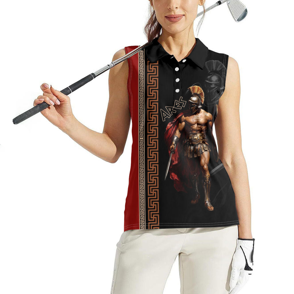 Ares Greek God Of War Women Sleeveless Polo Shirt Warrior Ancient Mythology