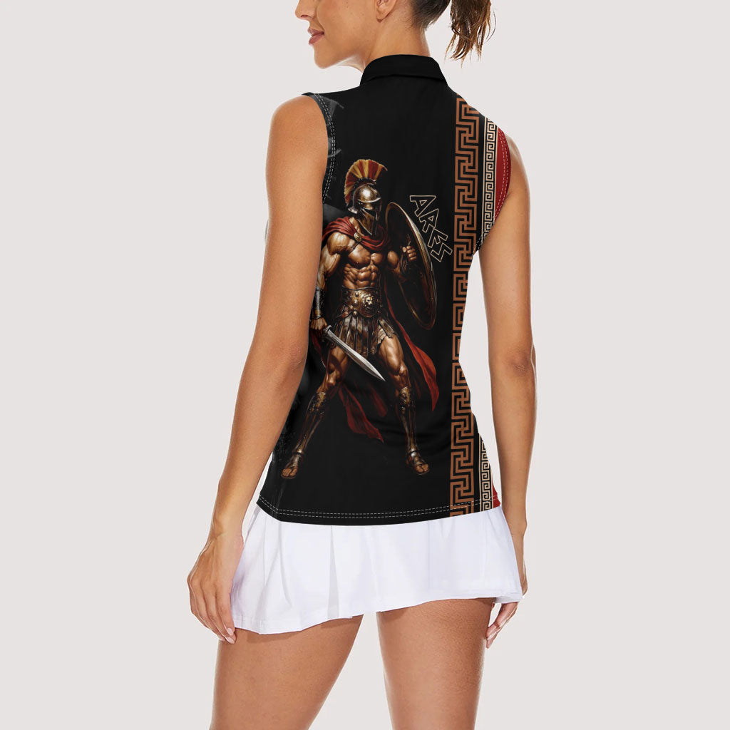 Ares Greek God Of War Women Sleeveless Polo Shirt Warrior Ancient Mythology