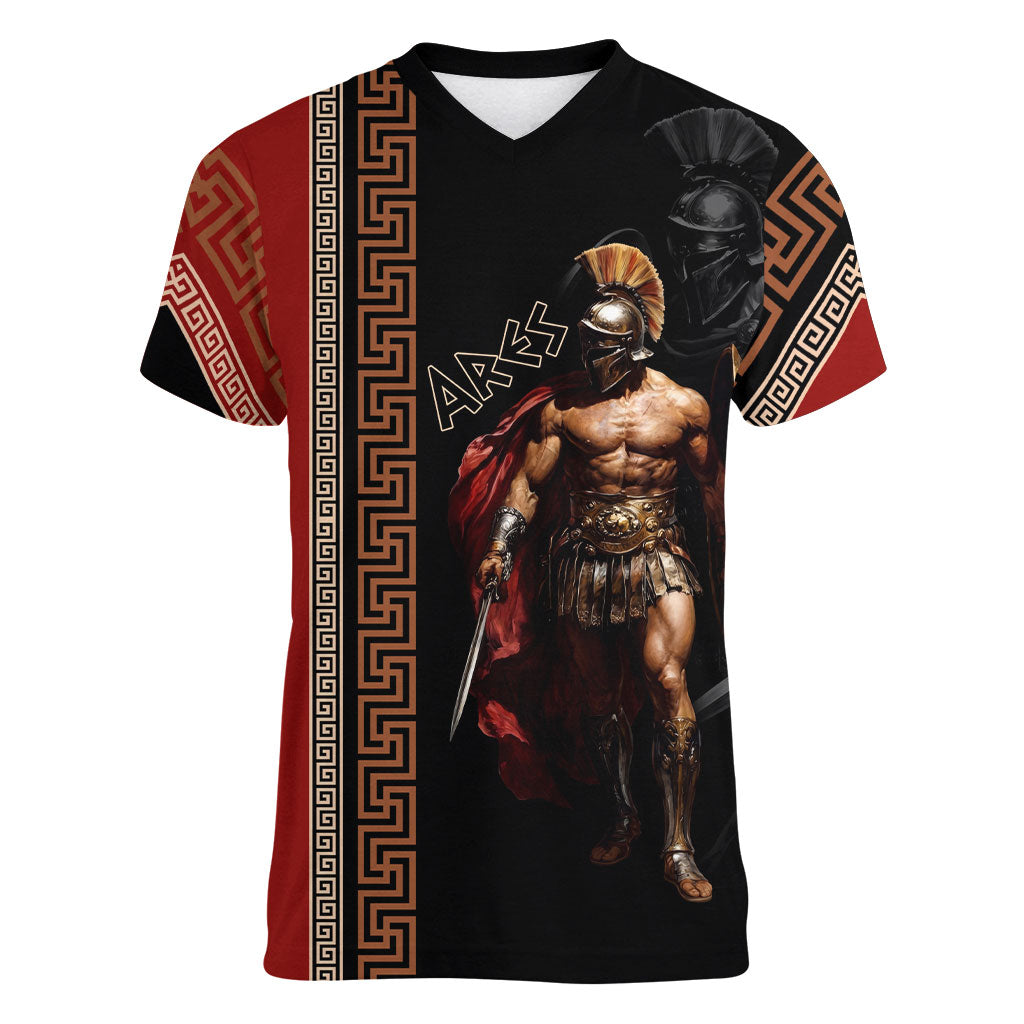 Ares Greek God Of War Women V-Neck T-Shirt Warrior Ancient Mythology