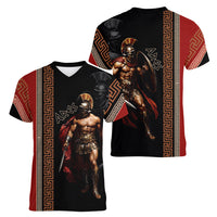 Ares Greek God Of War Women V-Neck T-Shirt Warrior Ancient Mythology
