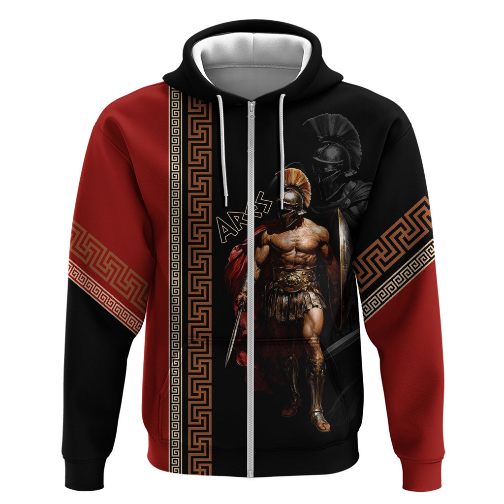 Ares Greek God Of War Zip Hoodie Warrior Ancient Mythology