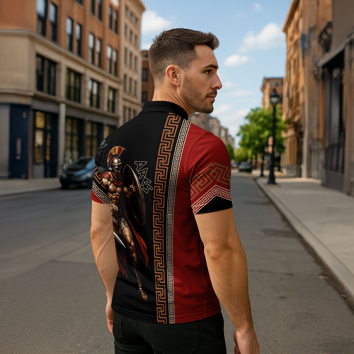 Ares Greek God Of War Zipper Polo Shirt Warrior Ancient Mythology