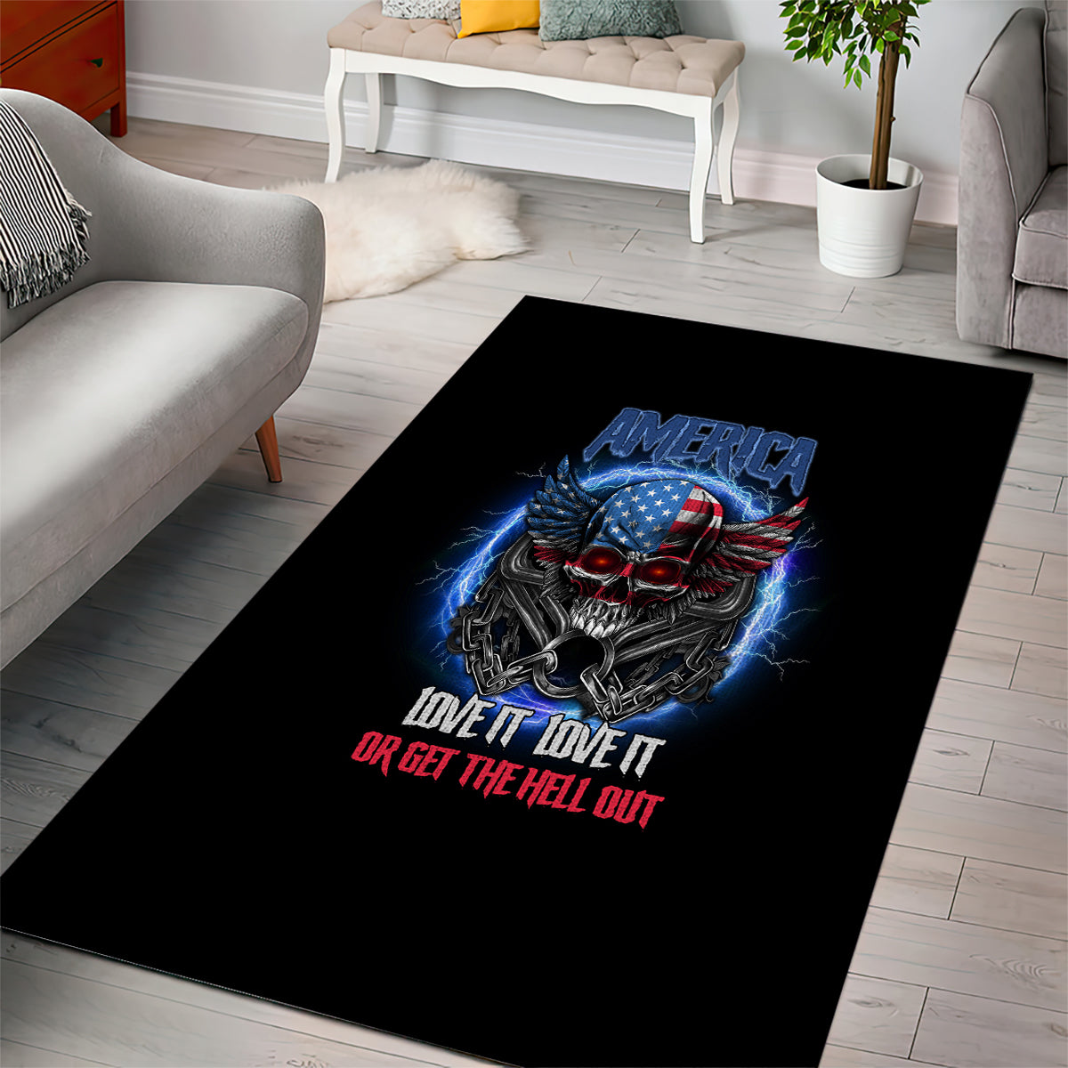 America Live It Love It Or Get The Hell Out Area Rug - Wonder Print Shop