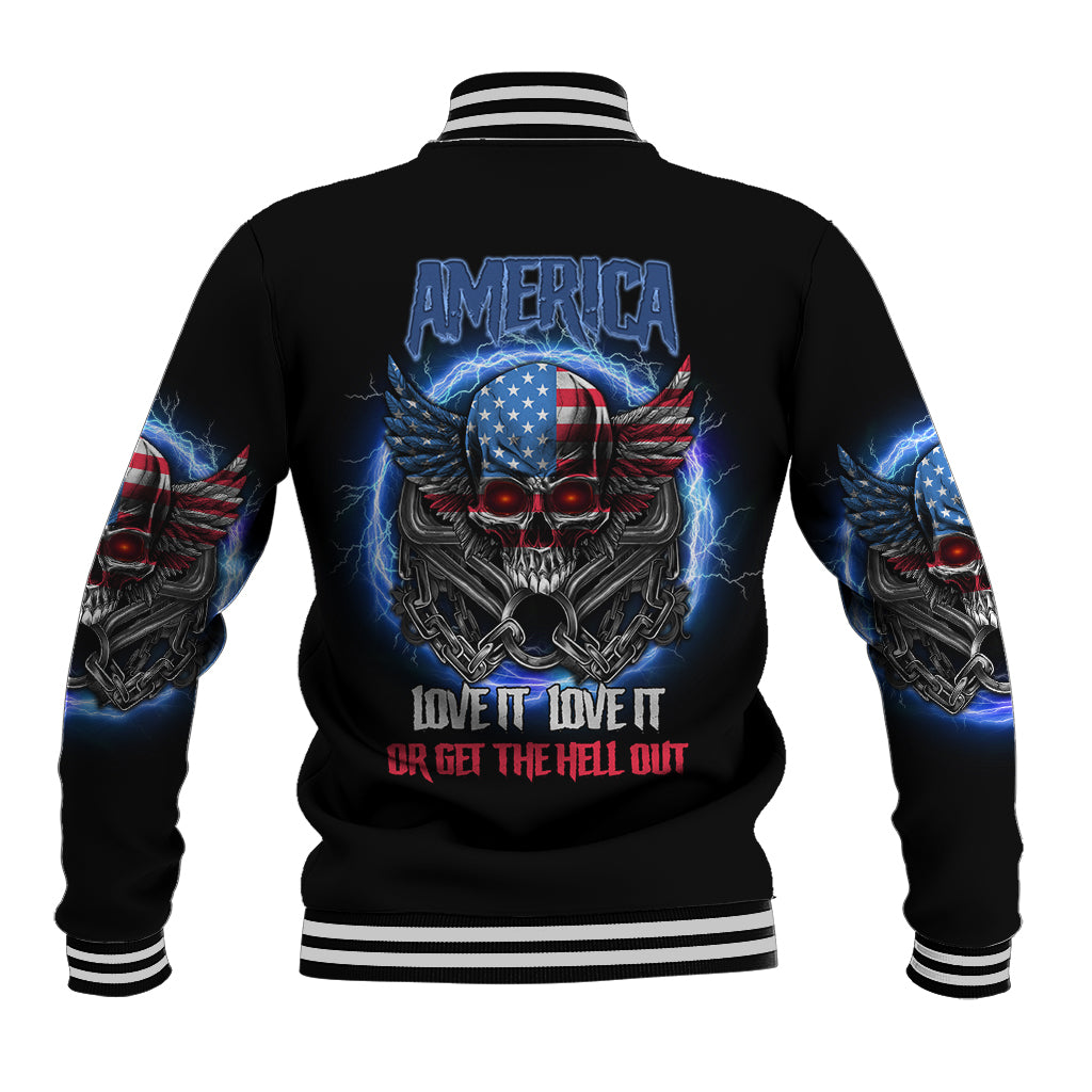 America Live It Love It Or Get The Hell Out Baseball Jacket - Wonder Print Shop