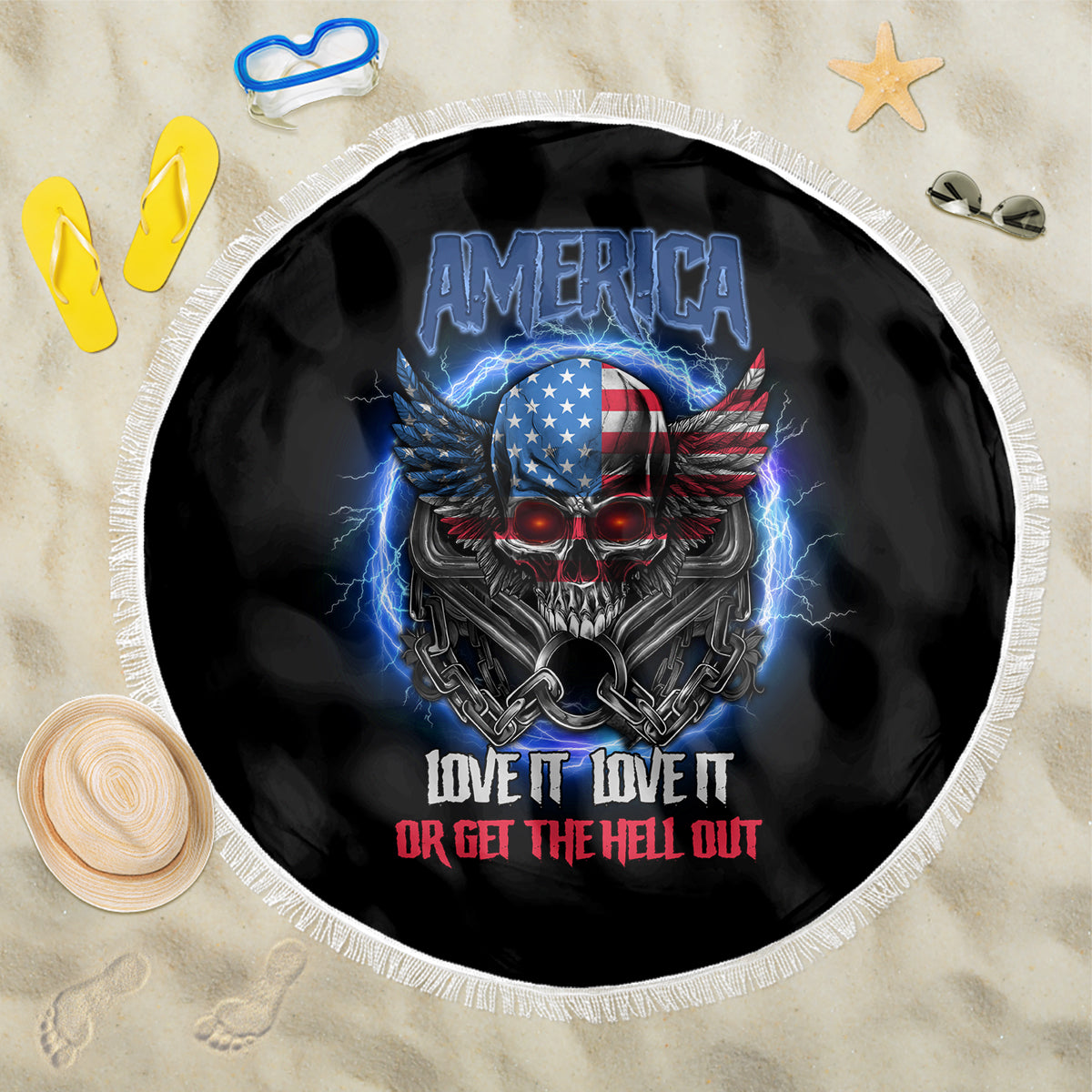 America Live It Love It Or Get The Hell Out Beach Blanket - Wonder Print Shop