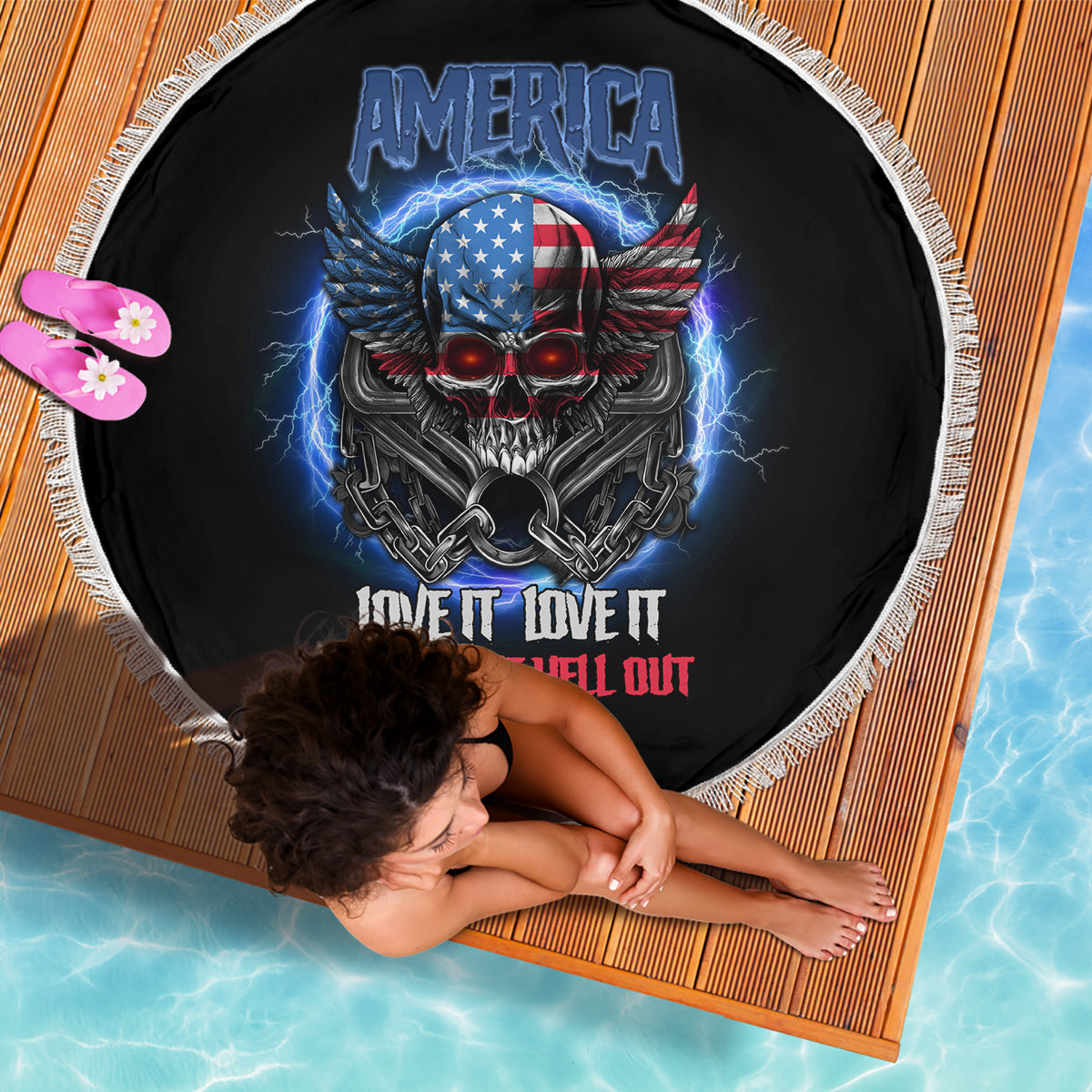 America Live It Love It Or Get The Hell Out Beach Blanket - Wonder Print Shop